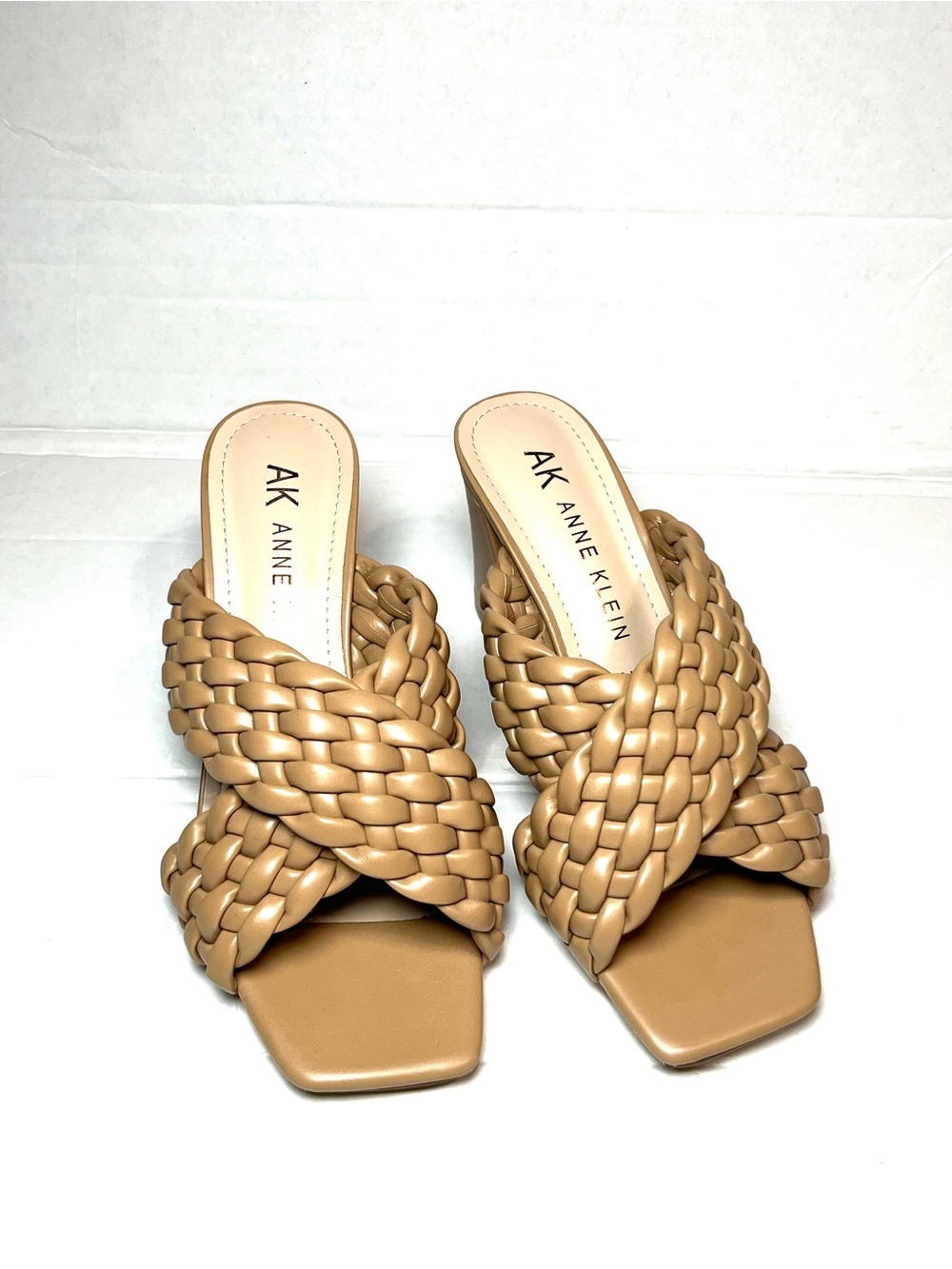 Anne Klein Braided Tan Slide Mules